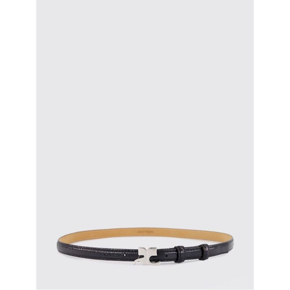 Courreges Women Courreges Leather Belt With Metallic Monogram Buckle
